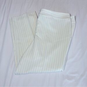 Nine West Cream with Black and Mint Green Stripped Trousers with Classic Style